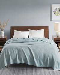 Egyptian Cotton Light Blue Blanket by   