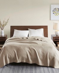 Egyptian Cotton Khaki Blanket by   