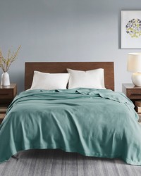 Egyptian Cotton Teal Blanket by   