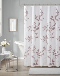 Cecily Mauve Burnout Printed Shower Curtain by   