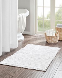 Lasso White 100% Cotton Chenille Chain Stitch Rug by   
