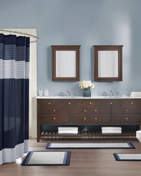 Amherst Navy Cotton Tufted Bath Rug by  Swavelle-Millcreek 