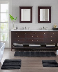 Tufted Pearl Channel Black Rug by   