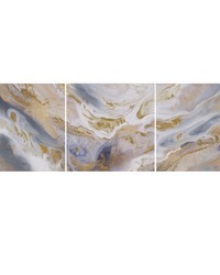 Shimmering Symphony Multi Glitter and Gold Foil Abstract Triptych 3-piece Canvas Wall Art Set by   