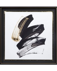 Abstract Talon Black Framed Glass and Single Matted Foiled Deckle Edge Wall Art by   