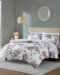 Alice Mauve Floral Comforter Set with Bed Sheets Queen by   