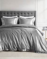 Satin Luxury Grey Comforter Set Queen by   
