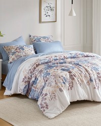 Luna Blue Floral Comforter Set with Bed Sheets King by   