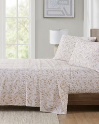 200 Thread Count Printed Cotton Tan Leaves Queen by   