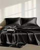 Olliix Satin Sheet/sheet Set Black
