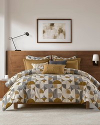 Cirque Gold Jacquard Oversized Duvet Style Comforter Set King by   