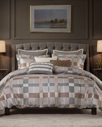 Prescott Taupe Jacquard Oversized Duvet Style Comforter Set King by   