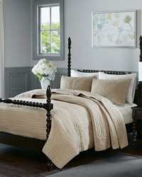 Serene Linen 3 Piece Hand Quilted Cotton Quilt Set King by   