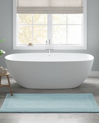 Splendor Blue 100% Cotton Tufted 3000 GSM Reversible Bath Rug by   