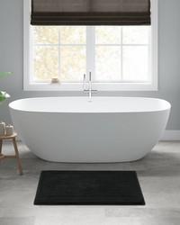 Splendor Black 100% Cotton Tufted 3000 GSM Reversible Bath Rug by   