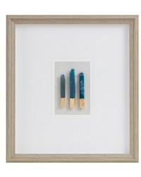 N/A Blue Blue Natural Agate Double Mat Shadow Box Wall Decor by   