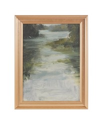 Estuary Multi Abstract Landscape Framed Glass Wall Art by   