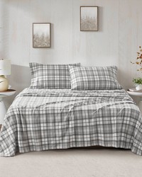 Micro Fleece Grey Plaid Twin by   