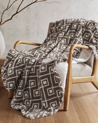 Amira Brown Geo Dream Soft Heated Throw Amira Brown Geo Dream Soft Heated Throw by