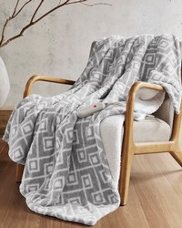 Amira Grey Geo Dream Soft Heated Throw Amira Grey Geo Dream Soft Heated Throw by