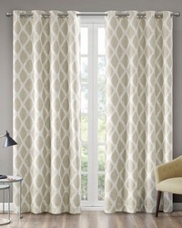 Blakesly Taupe Printed Ikat Blackout Curtain Panel by   