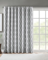 Blakesly Grey Printed Ikat Blackout Patio Curtain by   