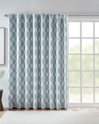 Blakesly Aqua Printed Ikat Blackout Patio Curtain by   