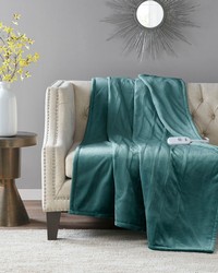 Plush Heated Teal Throw Plush Heated Teal Throw by
