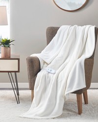 Fleece to Sherpa Ivory Heated Throw Fleece to Sherpa Ivory Heated Throw by