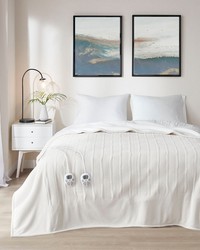 Fleece to Sherpa Heated Blanket Ivory Twin Fleece to Sherpa Heated Blanket Ivory Twin by