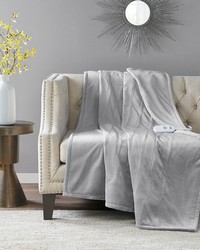 Plush Heated Light Grey Throw Plush Heated Light Grey Throw by