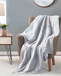 Fleece to Sherpa Light Grey Heated Throw Fleece to Sherpa Light Grey Heated Throw by