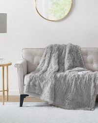 Malea Grey Shaggy Faux Fur Heated Throw Malea Grey Shaggy Faux Fur Heated Throw by