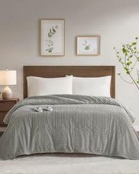 Corded Plush Heated Blanket Grey Twin Corded Plush Heated Blanket Grey Twin by