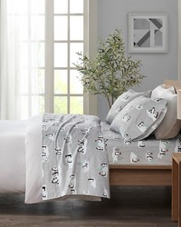 Cozy Flannel Grey Penguins Full by   