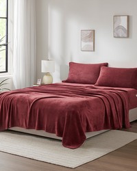 Soloft Plush Burgundy Twin by   