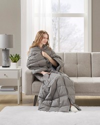 Hadly Grey Wearable Multipurpose Throw by   