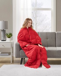 Hadly Red Wearable Multipurpose Throw by   