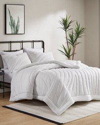 Juniper White Poly Jersey Puffy Comforter Set Twin by   