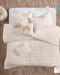 Callie Cotton Jacquard Pom Pom Comforter Set Multi Full Queen by   