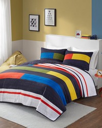 Morris Stripe Printed Quilt Set Multi Full Queen by   