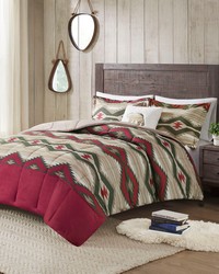 Emmet Creek Red Down Alternative Comforter Set with Throw Pillow Queen by   