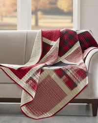 Huntington Red Quilted Throw by   
