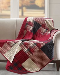 Sunset Red Quilted Throw by   