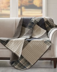 Winter hills Tan Quilted Throw by   
