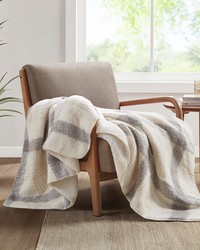 Bloomington Natural Faux Mohair to Sherpa Throw by   