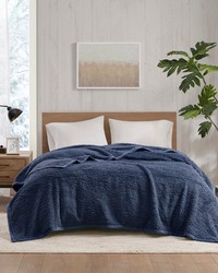 Burlington Navy Berber Blanket by   