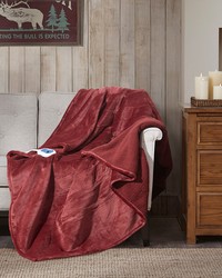 Heated Plush to Berber Red Throw Heated Plush to Berber Red Throw by