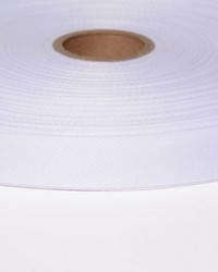 1in Poly Twill Tape White Polyester 100 M Rolls by   