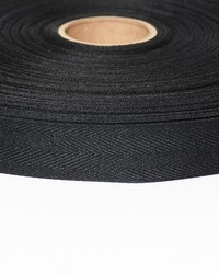 1in Poly Twill Tape Black Polyester by   